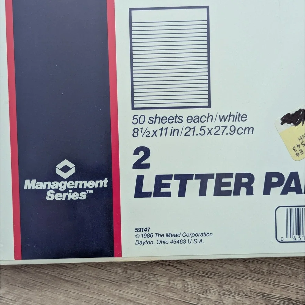 Vintage Mead Refill 2 Letter Pads 8.5x11 Lined Management Series 59147 SEALED